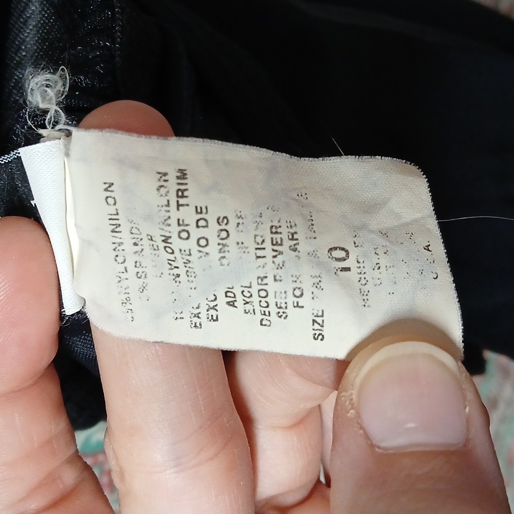 Vintage Longitude Black One Piece Swimsuit, Size 10, Preowned - Picture 9 of 11